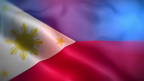 Bandera Phillipines Phillipines Bandera Inconsútil Primer Plano Ondeando Animación Computadora — Vídeo de stock