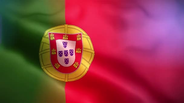 Bandera Internacional Portugal Portugal Bandera Inconsútil Primer Plano Ondeando Animación — Vídeo de stock