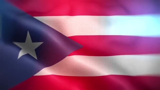 Uluslararası Porto Riko Bayrağı Porto Riko Bayrağı Kusursuz Yakın Plan — Stok video
