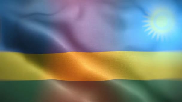 Rwandas Internationella Flagga Rwanda Flagga Sömlös Närbild Viftande Animation Datorgenererad — Stockvideo