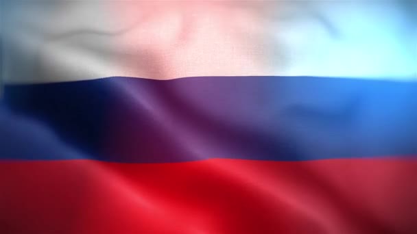 Rusya Nın Uluslararası Bayrağı Rusya Bayrağı Kusursuz Yakın Plan Sallama — Stok video