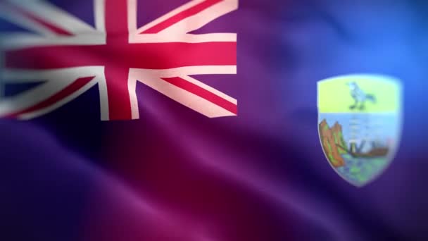 Internationale Vlag Van Saint Helena Saint Helena Vlag Naadloze Close — Stockvideo