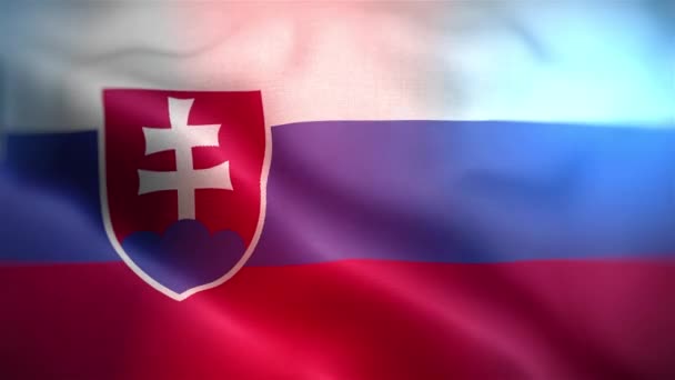 Bandeira Internacional Eslováquia Eslováquia Bandeira Sem Costura Closeup Acenando Animação — Vídeo de Stock