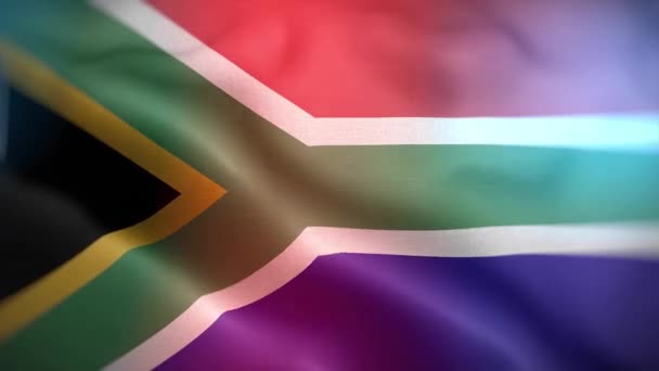 Güney Afrika Uluslararası Bayrağı Güney Afrika Bayrağı Kusursuz Yakın Plan — Stok video