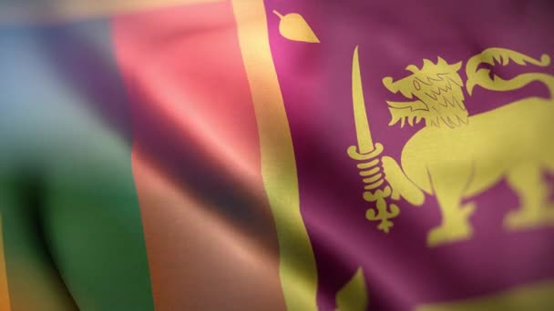 Internationale Vlag Van Sri Lanka Sri Lanka Vlag Naadloze Close — Stockvideo