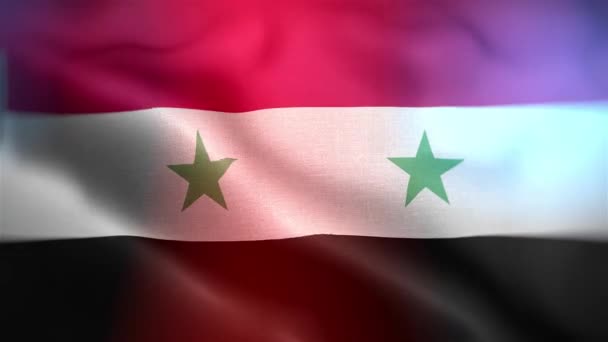 Syriens Internationella Flagga Syrien Flagga Sömlös Närbild Viftande Animation Datorgenererade — Stockvideo