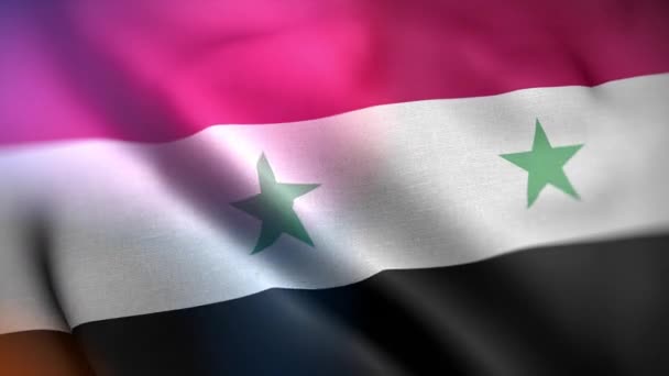 Bandiera Internazionale Della Siria Siria Bandiera Senza Soluzione Continuità Primo — Video Stock