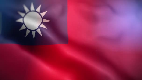 Internationale Flagge Taiwans Taiwan Flagge Nahtlose Nahaufnahme Winken Animation Computer — Stockvideo