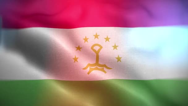 Uluslararası Tacikistan Bayrağı Tacikistan Bayrağı Kusursuz Bir Yakın Plan Sallama — Stok video