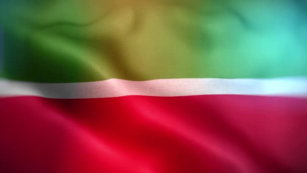 Międzynarodowa Flaga Tatarstanu Tatarska Flaga Płynna Animacja Machająca Zbliżeniem Komputer — Wideo stockowe