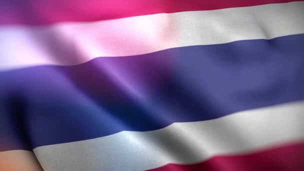 Bandiera Internazionale Della Thailandia Bandiera Thailandia Senza Soluzione Continuità Primo — Video Stock