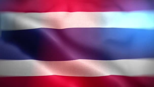 Uluslararası Tayland Bayrağı Tayland Bayrağı Dikişsiz Yakın Plan Sallama Animasyonu — Stok video