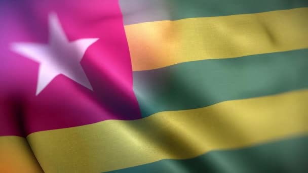 Internationell Flagga För Togo Togo Flagga Sömlös Närbild Viftande Animation — Stockvideo