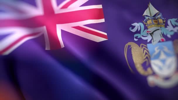 Internationale Vlag Van Tristan Cunha Tristan Cunha Vlag Naadloze Close — Stockvideo