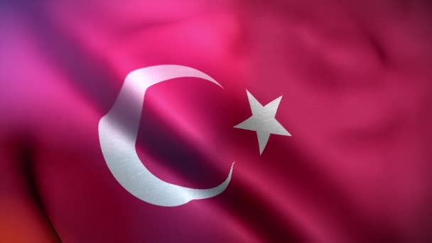 Internationale Vlag Van Turkije Turkije Vlag Naadloze Close Zwaaien Animatie — Stockvideo