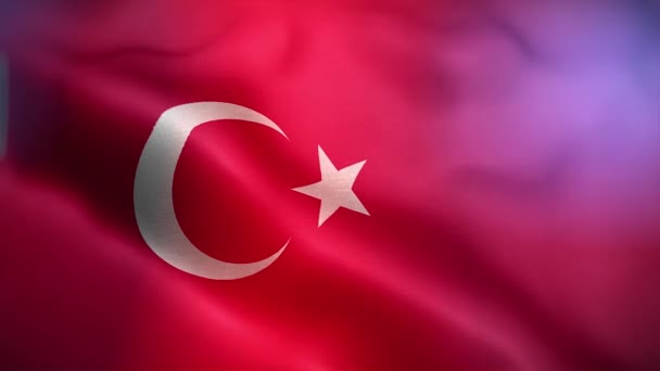 Internationale Vlag Van Turkije Turkije Vlag Naadloze Close Zwaaien Animatie — Stockvideo