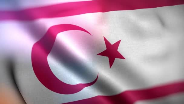 Internationale Vlag Van Turkse Republiek Van Het Noorden Cyprus Turkish — Stockvideo