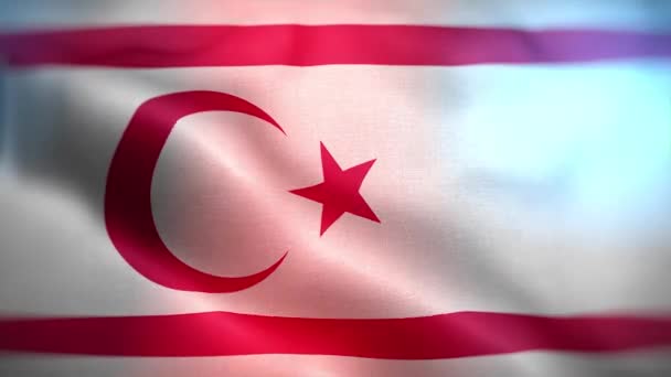 Internationale Vlag Van Turkse Republiek Van Het Noorden Cyprus Turkish — Stockvideo