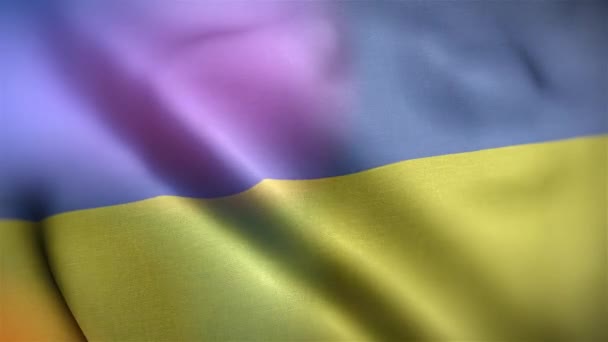 Międzynarodowa Flaga Ukrainy Ukraina Flaga Płynne Zbliżenie Machanie Animacji Komputer — Wideo stockowe