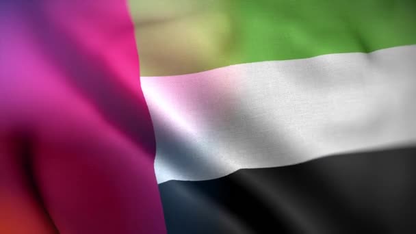 Mezinárodní Vlajka Spojených Arabských Emirátů United Arab Emirates Flag Seamless — Stock video