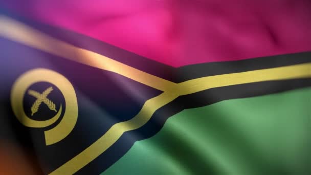 Vanuatus Internationella Flagga Vanuatu Flagga Sömlös Närbild Viftande Animation Dator — Stockvideo