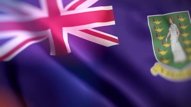 Mezinárodní Vlajka Panenských Ostrovů Virgin Islands Flag Seamless Closeup Waving — Stock video