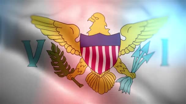 Jungfruöarnas Internationella Flagga Usa Jungfruöarna Usa Flagga Sömlös Närbild Viftande — Stockvideo