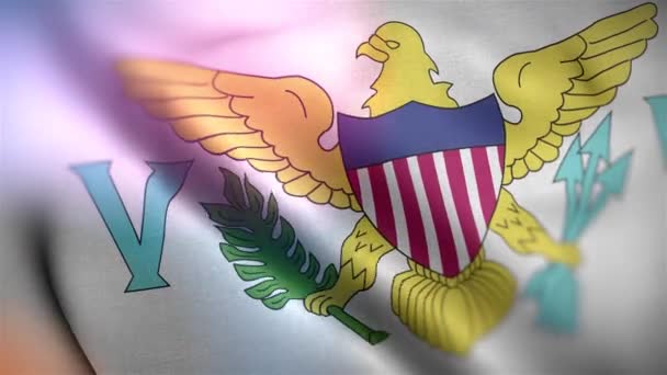 Bandeira Internacional Das Ilhas Virgens Americanas Ilhas Virgens Eua Bandeira — Vídeo de Stock