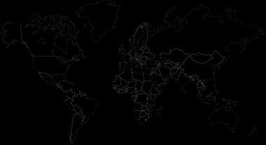 Dünya haritası krizi virüsü salgın uyarısı yaydı bilim-kurgu HUD kullanıcı arayüzleri gelecekteki laboratuvar izleme arka planı.