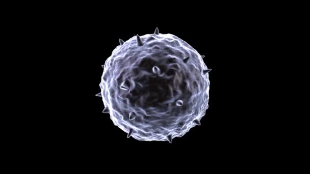 Μικροσκόπιο Προβολή Εικονικής Κινούμενης Αναπαράστασης Του Covid Του Coronavirus Coronavirus — Αρχείο Βίντεο