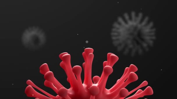 Fondo Animado Virus Rojo Coronavirus 2019 Ncov Novedoso Concepto Coronavirus — Vídeo de stock