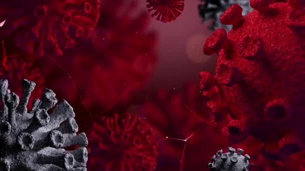 Microscopio Visualizzazione Della Rappresentazione Animata Virtuale Del Coronavirus Covid Coronavirus — Video Stock