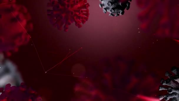 Microscopio Visualizzazione Della Rappresentazione Animata Virtuale Del Coronavirus Covid Coronavirus — Video Stock