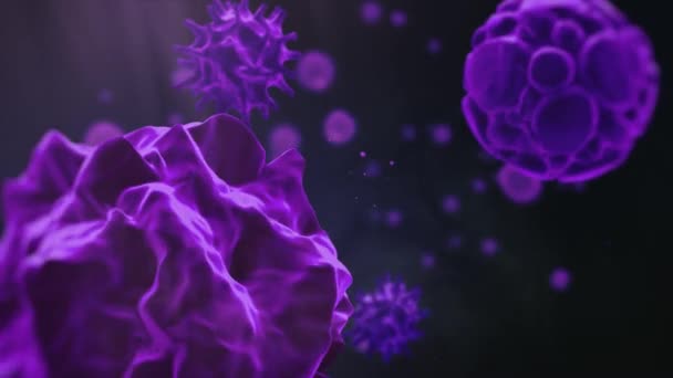 Microscope Vue Représentation Animée Virtuelle Coronavirus Covid Coronavirus 2019 Sars — Video