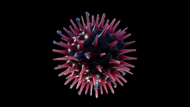 Microscopio Vista Representación Animada Virtual Coronavirus Covid Coronavirus 2019 Sars — Vídeo de stock