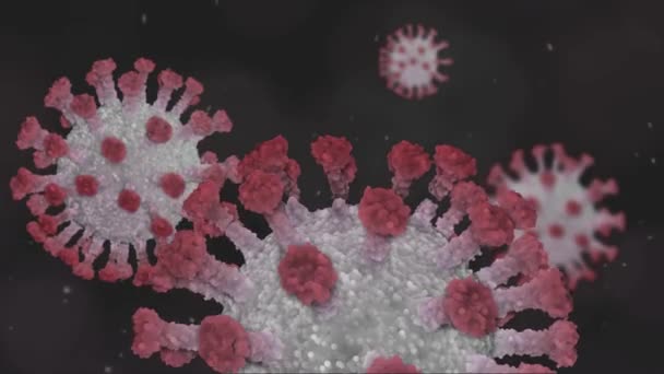 Microscopio Visualizzazione Della Rappresentazione Animata Virtuale Del Coronavirus Covid Coronavirus — Video Stock