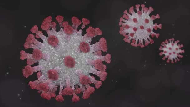 Mikroskop Widok Wirtualnej Animowanej Reprezentacji Koronawirusa Covid Coronavirus 2019 Sars — Wideo stockowe