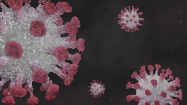 Microscopio Visualizzazione Della Rappresentazione Animata Virtuale Del Coronavirus Covid Coronavirus — Video Stock