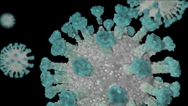 Mikroskop Ansicht Der Virtuellen Animierten Darstellung Des Coronavirus Covid Coronavirus — Stockvideo