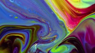 Suyun altında dumanlı boya mürekkebi karışımı. Mürekkebin suya yayılmasının soyut bir arkaplanı. Kraliyet ve lüks suyun içinde mürekkep karışımı gibi. Akışkan hareket çok renkli ve renkli. Parlak ve canlı renk.