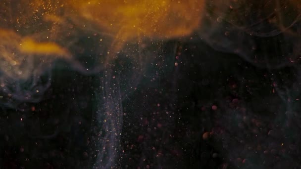 Suyun Altında Dumanlı Boya Mürekkebi Karışımı Mürekkebin Suya Yayılmasının Soyut — Stok video