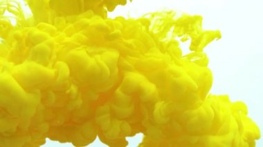 Suyun altında dumanlı boya mürekkebi karışımı. Mürekkebin suya yayılmasının soyut bir arkaplanı. Kraliyet ve lüks suyun içinde mürekkep karışımı gibi. Akışkan hareket çok renkli ve renkli. Parlak ve canlı renk