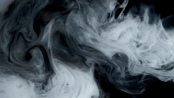Καπνιστό Μελάνι Μπογιάς Ανακατεμένο Νερό Αφηρημένο Φόντο Του Μελανιού Που — Αρχείο Βίντεο