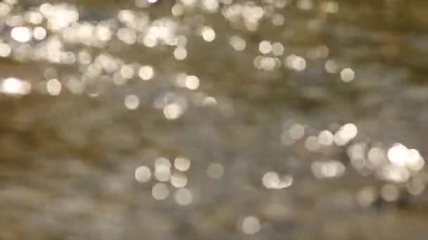 Reflexão Luz Superfície Água Desfocado Fundo Bokeh Luz Macia Brilho — Vídeo de Stock