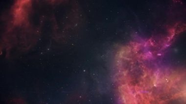 Nebula ve galaksiler uzayda. Kozmik tozla kaplı yıldızlı gökyüzü. Gökyüzündeki uzay yıldızı. Yıldız kümeleri, gaz bulutları, nebula, yıldız alanı, dış uzay arkaplanı. Sanatçı oluşturuldu.