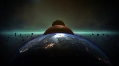 Yıldızlı derin uzay nebulası. Parlak ve canlı, çok renkli Starfield Sonsuz uzay arka planı nebula ve yıldızlarla dolu. Yıldız kümeleri, nebula dış uzay arkaplanı. 