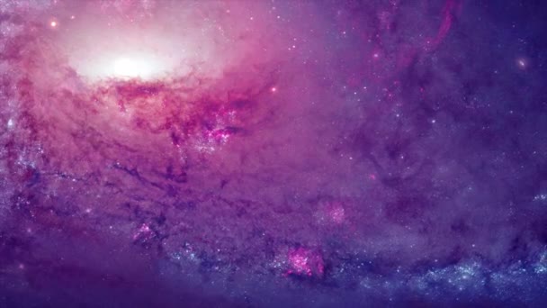 Fondo Espacial Con Nebulosa Realista Estrellas Brillantes Universo Lleno Estrellas — Vídeo de stock