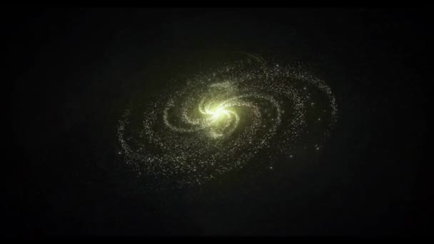 在空间背景下旋转的螺旋星系4K 3D抽象动画 巨大的深空外星螺旋星系旋转银河恒星银河系超星系团的3D动画环路概念 — 图库视频影像