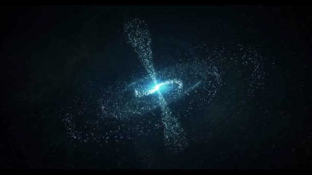 背景に渦巻銀河を回転させる4K 3D抽象アニメーション 巨大な深い宇宙人の渦巻銀河 コンセプト銀河系超銀河団の3Dアニメーションループ — ストック動画