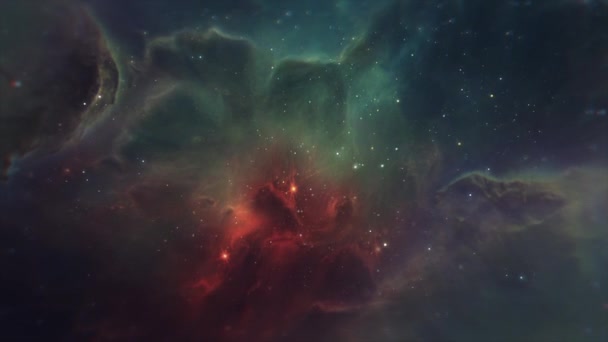 Space Nebula Scienza Astronomia Sfondo Vola Attraverso Grandi Ammassi Stelle — Video Stock